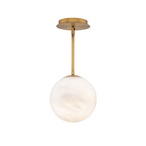 Modern Forms Pisces 1Lt 8" LED Mini Pendant/2700K, Brass - PD-34408-27-AB