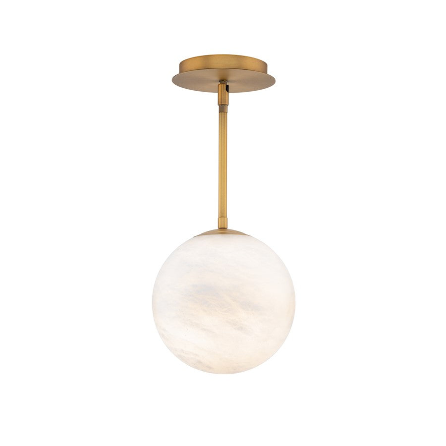 Modern Forms Pisces 1Lt 8" LED Mini Pendant/3000K, Brass - PD-34408-30-AB