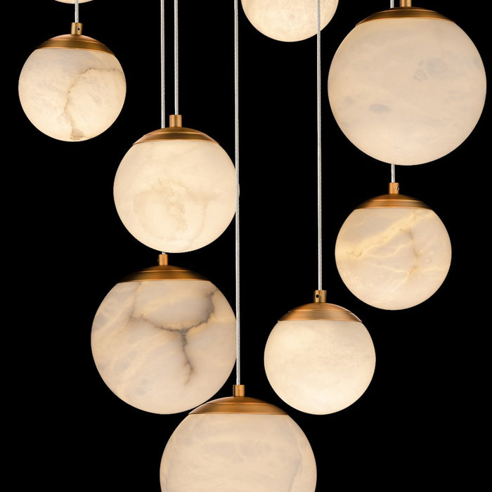 Modern Forms Pisces 9Lt 17" LED Round Pendant/CCT, Brass