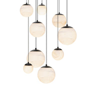 Modern Forms Pisces 9Lt 17" LED Round Pendant/CCT, Black - PD-34409R-BK