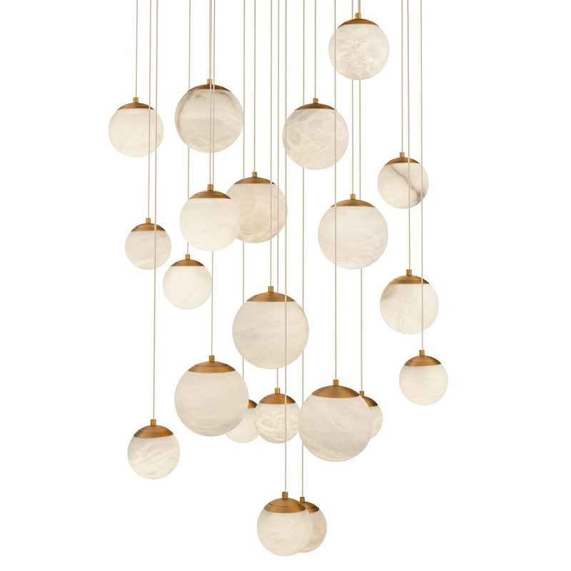 Modern Forms Pisces 21Lt 26" LED Round Pendant/CCT, Brass - PD-34421R-AB