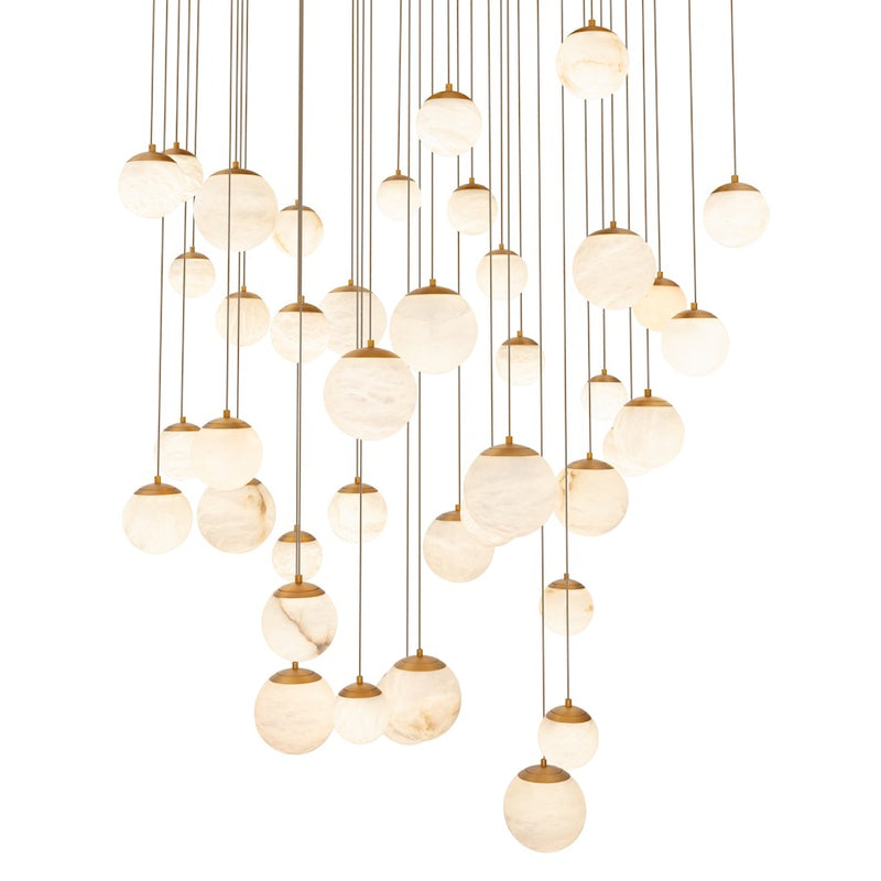 Modern Forms Pisces 41Lt 36" LED Square Pendant/CCT, Brass - PD-34441S-AB