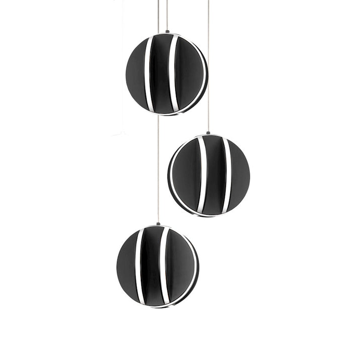 Modern Forms Carillion LED 3 Light Pendant/3000K, Black - PD-36203R-BK