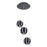 Modern Forms Carillion LED 3 Light Pendant/3000K, Black