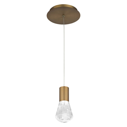 Modern Forms Plum 1 Light 6" LED Mini Pendant/3000K, Aged Brass - PD-40106-AB