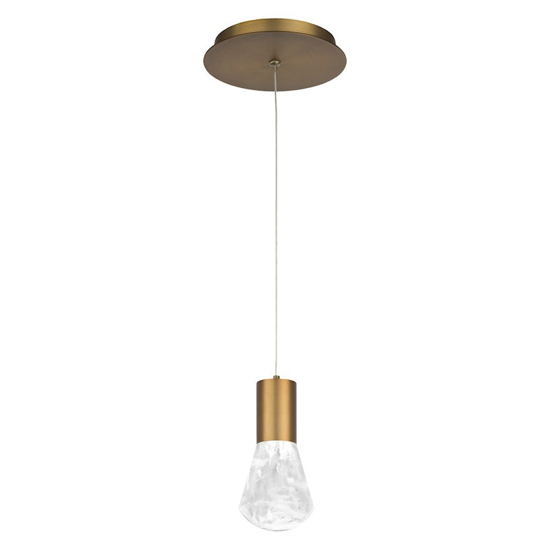 Modern Forms Plum 1 Light 6" LED Mini Pendant/3000K, Aged Brass