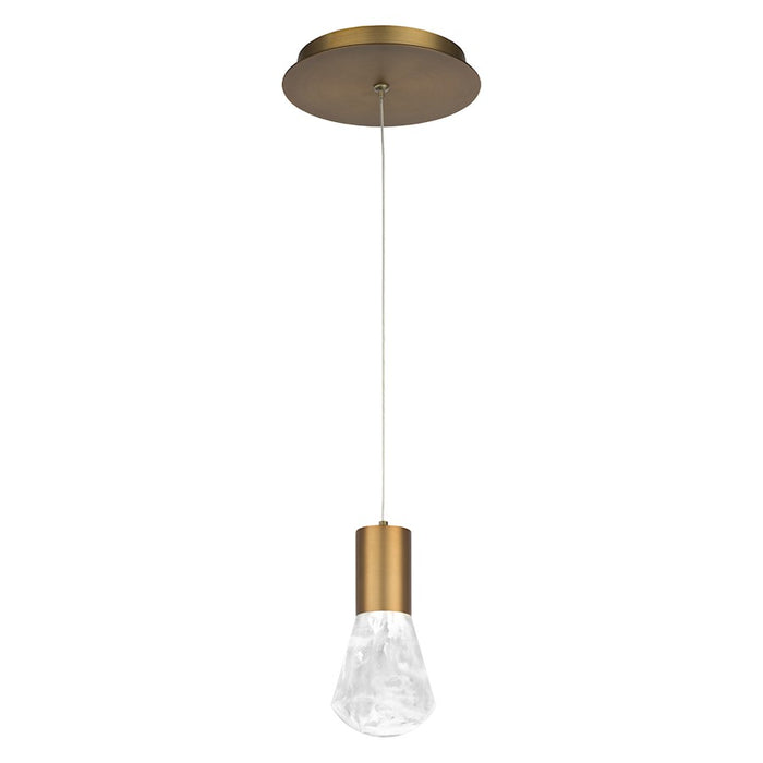 Modern Forms Plum 1 Light 6" LED Mini Pendant/3000K, Aged Brass