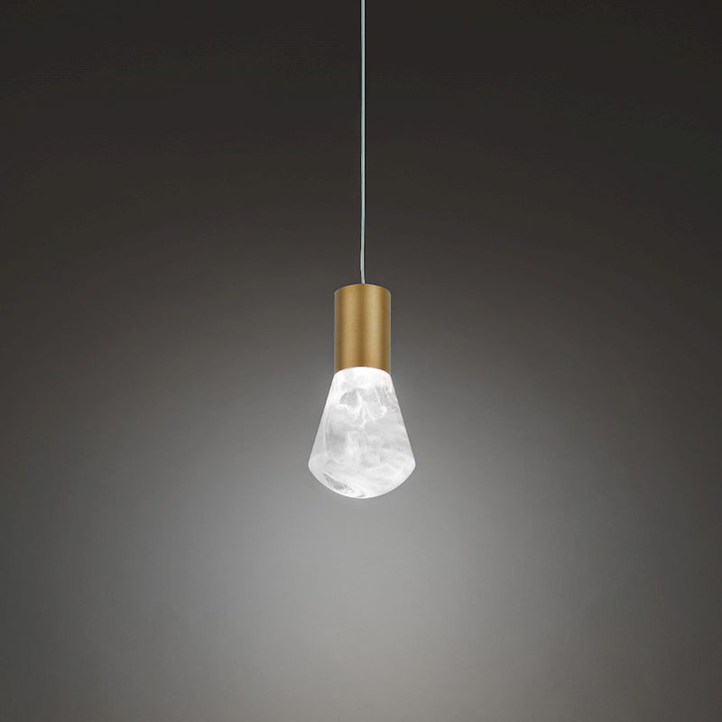 Modern Forms Plum 1 Light 6" LED Mini Pendant/3000K, Aged Brass