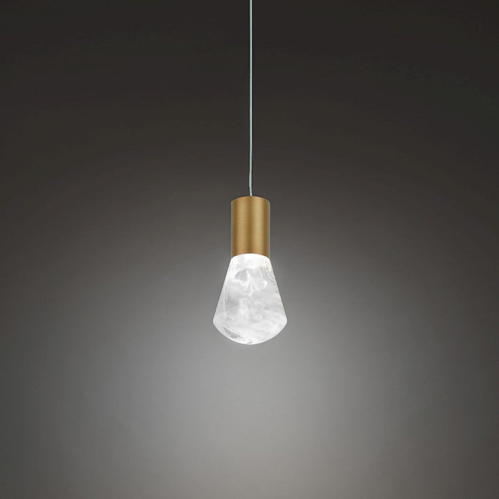 Modern Forms Plum 1 Light 6" LED Mini Pendant/3000K, Aged Brass