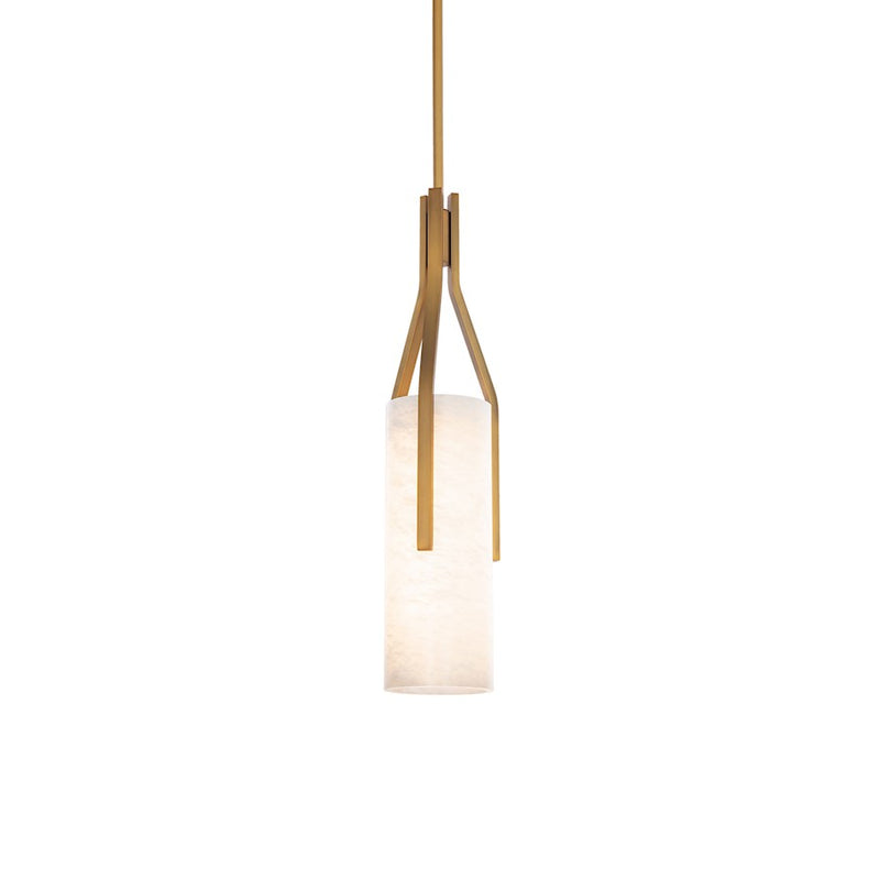 Modern Forms Firenze 1Lt 22" LED Pendant/3000K, Brass/Alabaster - PD-40222-AB