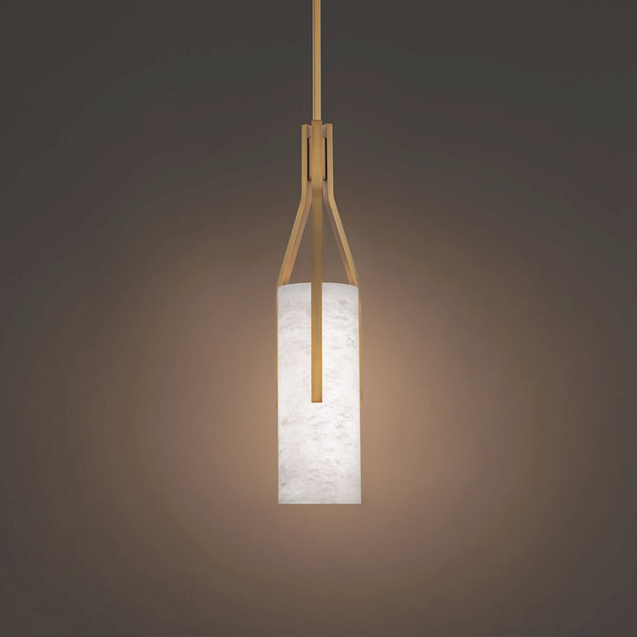 Modern Forms Firenze 1Lt 22" LED Pendant/3000K, Brass/Alabaster