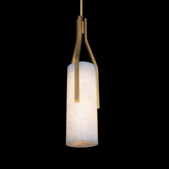 Modern Forms Firenze 1Lt 22" LED Pendant/3000K, Brass/Alabaster