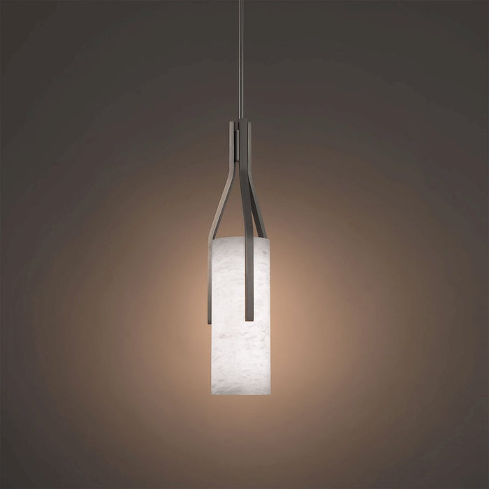 Modern Forms Firenze 1Lt 22" LED Pendant/3000K, Nickel/Alabaster