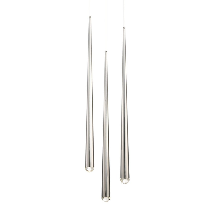 Modern Forms Cascade LED 3Lt Crystal Round Pendant/3500K, Nickel