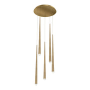 Modern Forms Cascade LED 5Lt Crystal Round Pendant/3500K, Brass - PD-41705R-AB