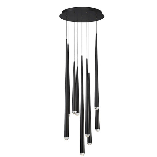 Modern Forms Cascade LED 9Lt Crystal Round Pendant/3500K, Black - PD-41709R-BK