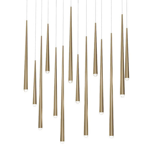 Modern Forms Cascade 14Lt 40" LED Linear Pendant/3500K, Brass - PD-41714L-AB