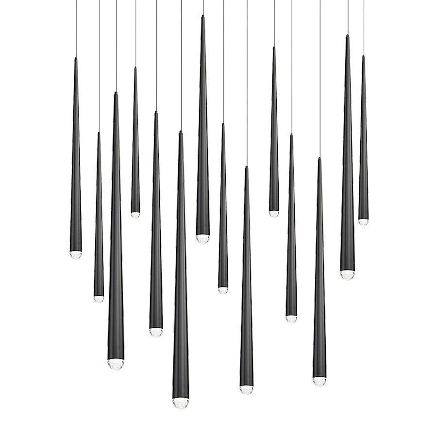 Modern Forms Cascade 14Lt 40" LED Linear Pendant/3500K, Black - PD-41714L-BK