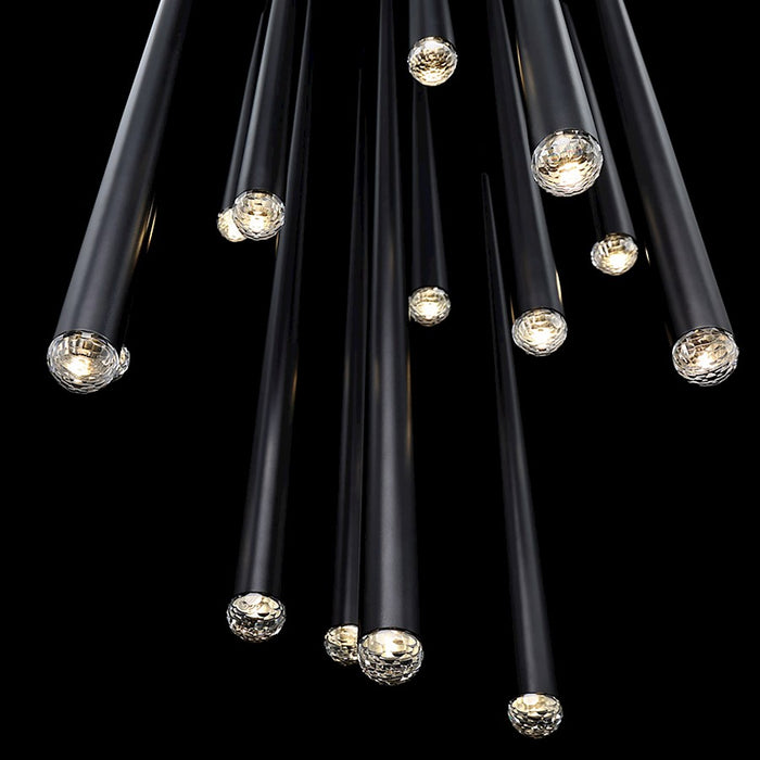 Modern Forms Cascade LED 15Lt Crystal Round Pendant/3500K, Black