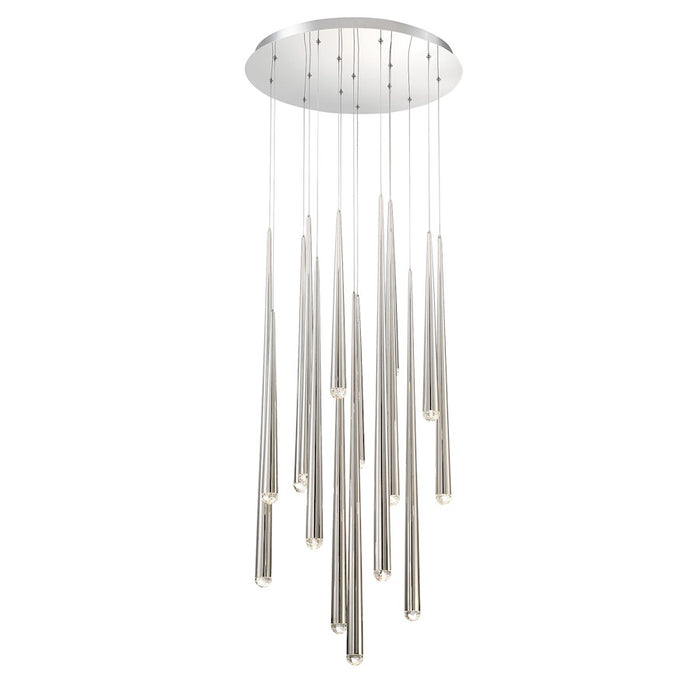 Modern Forms Cascade LED 15Lt Crystal Round Pendant/3500K, Nickel - PD-41715R-PN