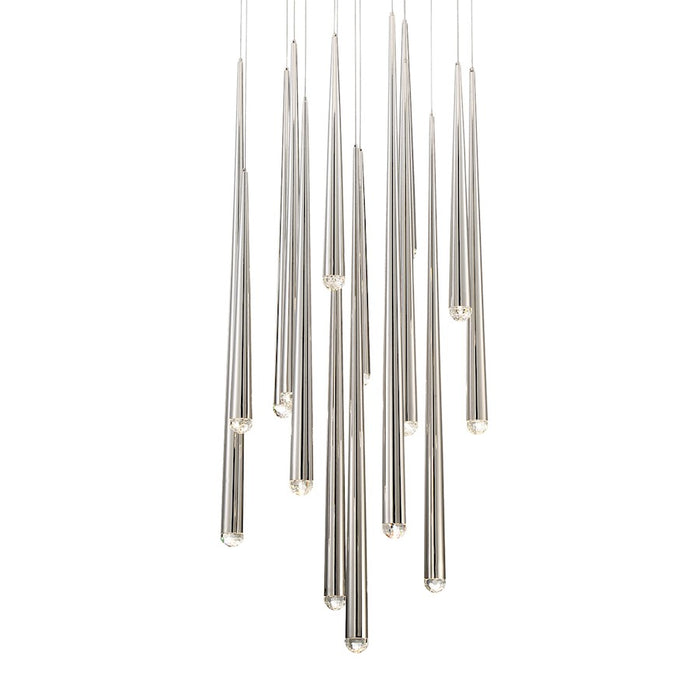 Modern Forms Cascade LED 15Lt Crystal Round Pendant/3500K, Nickel