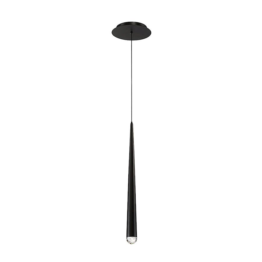 Modern Forms Cascade 19" LED 1 Light Crystal Pendant/3500K, Black - PD-41719-BK