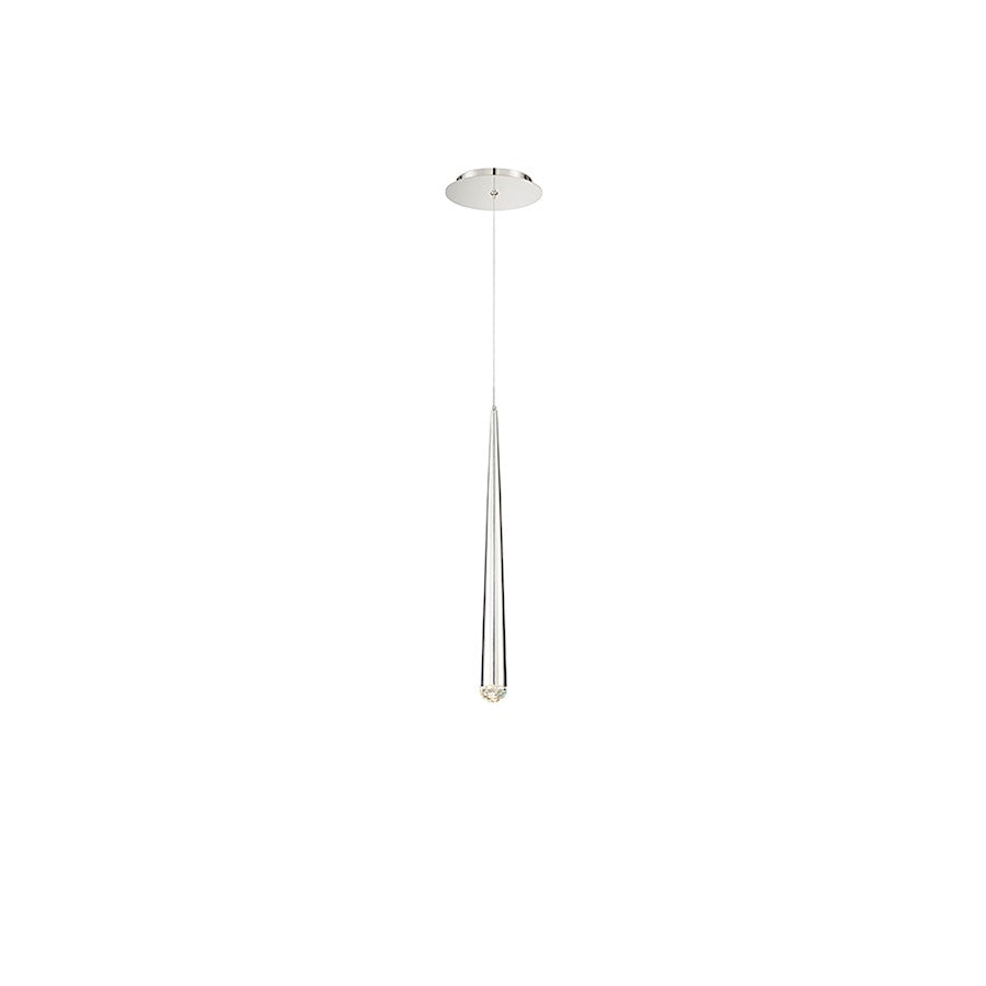 Modern Forms Cascade 19" LED 1Lt Crystal Pendant/3500K, Nickel - PD-41719-PN