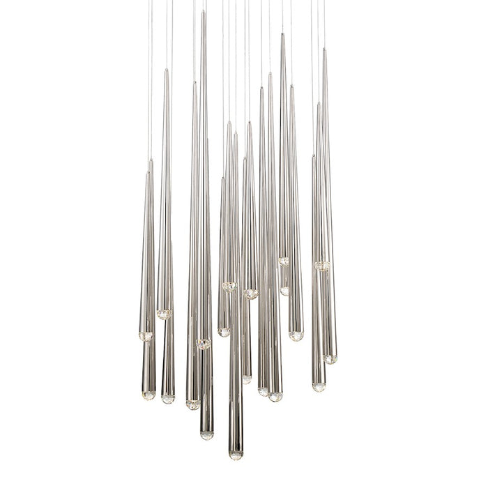 Modern Forms Cascade LED 21Lt Crystal Round Pendant/3500K, Nickel