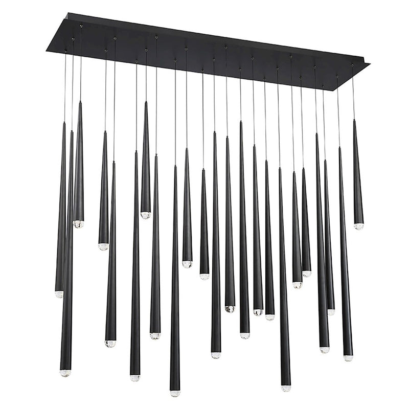 Modern Forms Cascade LED 23Lt Crystal Linear Pendant/3500K, Black