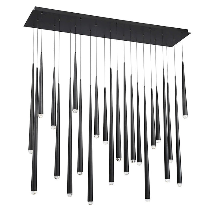 Modern Forms Cascade LED 23Lt Crystal Linear Pendant/3500K, Black