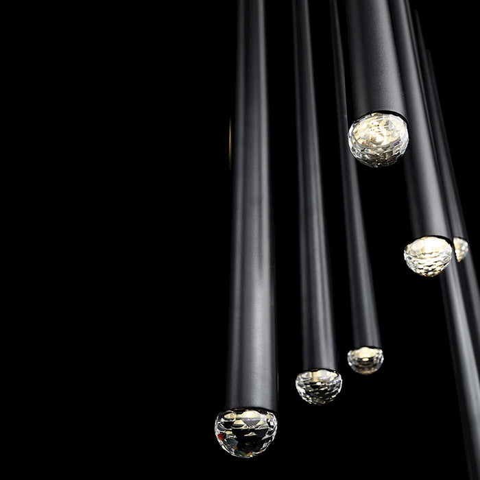 Modern Forms Cascade LED 23Lt Crystal Linear Pendant/3500K, Black