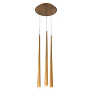 Modern Forms Cascade LED 3Lt Etched Round Pendant/3500K, Brass - PD-41803R-AB