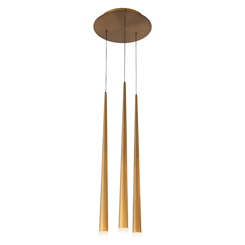 Modern Forms Cascade LED 3Lt Etched Round Pendant/3500K, Brass - PD-41803R-AB
