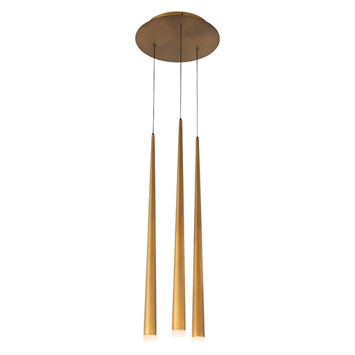 Modern Forms Cascade LED 3Lt Etched Round Pendant/3500K, Brass - PD-41803R-AB