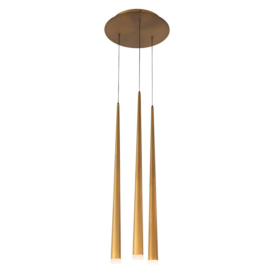 Modern Forms Cascade LED 3Lt Etched Round Pendant/3500K, Brass - PD-41803R-AB