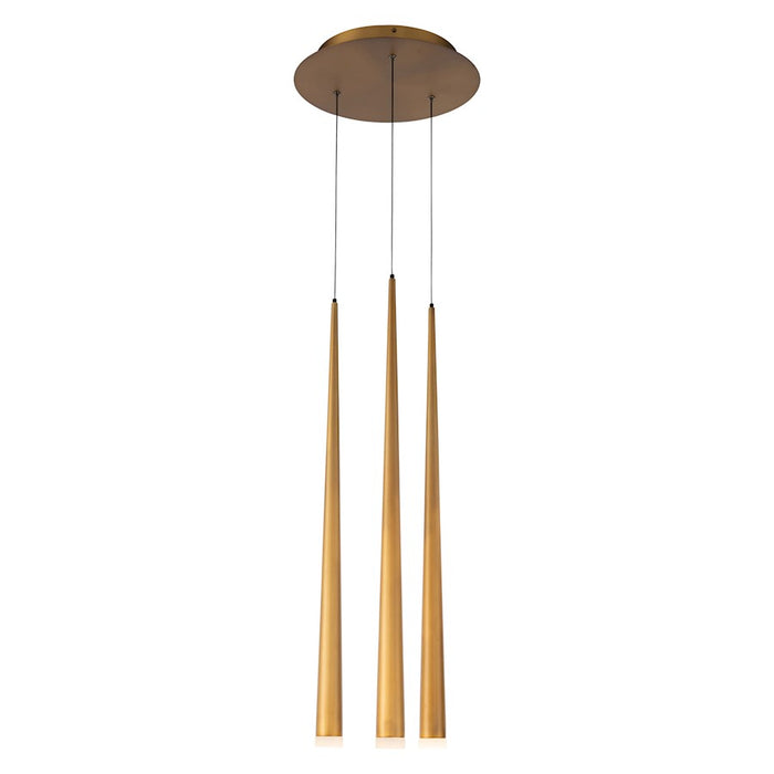 Modern Forms Cascade LED 3Lt Etched Round Pendant/3500K, Brass