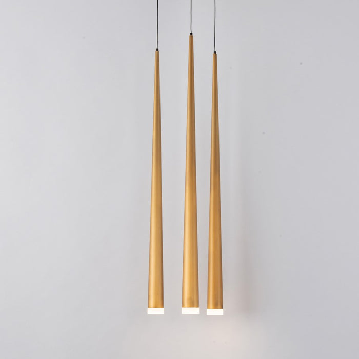 Modern Forms Cascade LED 3Lt Etched Round Pendant/3500K, Brass