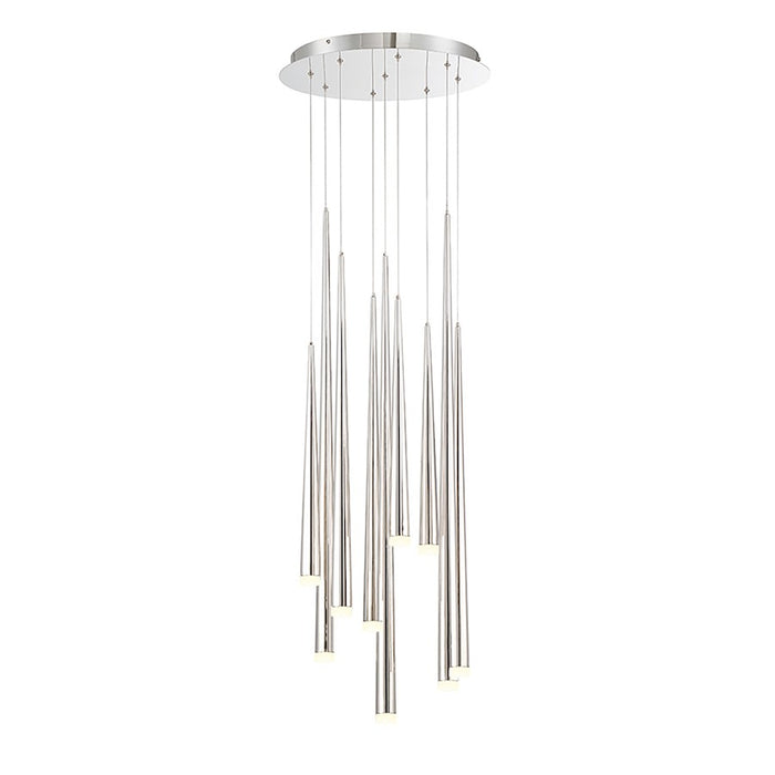 Modern Forms Cascade LED 9Lt Etched Round Pendant/3500K, Nickel - PD-41809R-PN