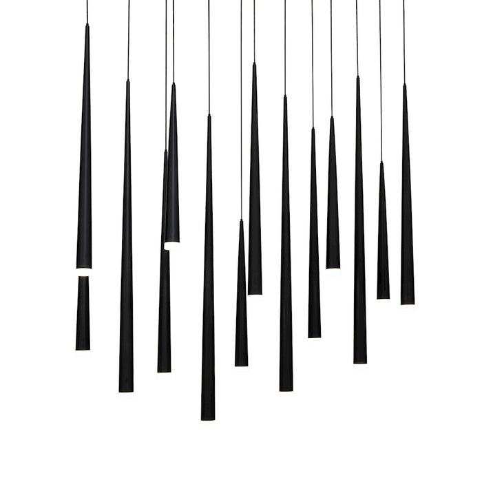 Modern Forms Cascade 14Lt 40" LED Linear Pendant/3500K, BK/Frost - PD-41814L-BK