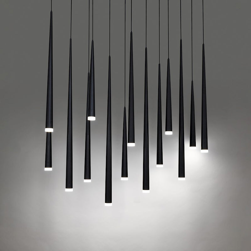 Modern Forms Cascade 14Lt 40" LED Linear Pendant/3500K, BK/Frost