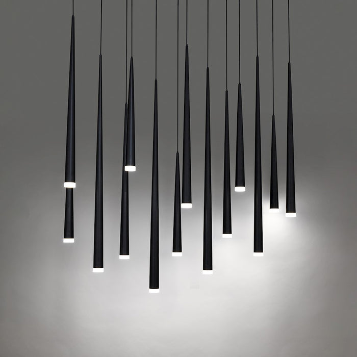 Modern Forms Cascade 14Lt 40" LED Linear Pendant/3500K, BK/Frost