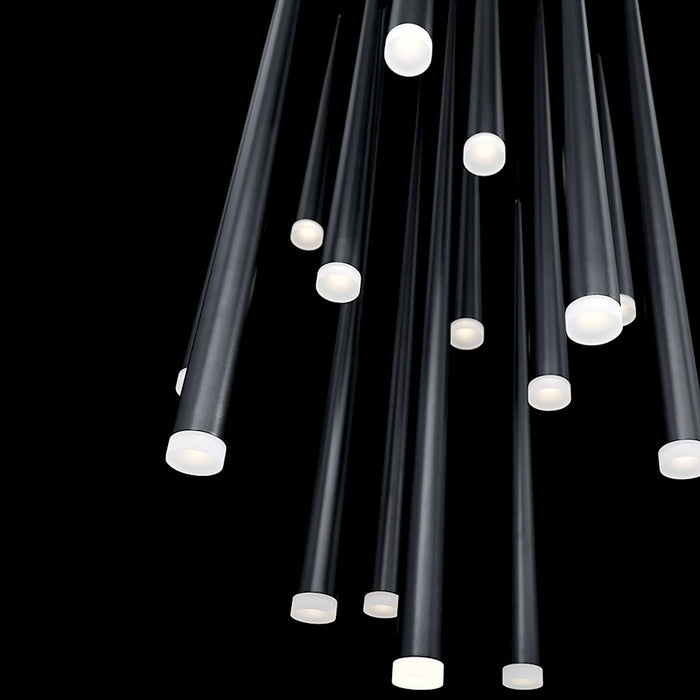 Modern Forms Cascade LED 15Lt Etched Round Pendant/3500K, Black