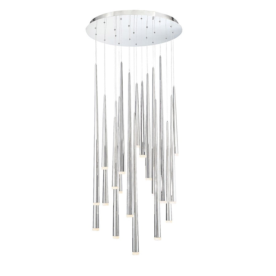 Modern Forms Cascade LED 21Lt Etched Round Pendant/3500K, Nickel - PD-41821R-PN