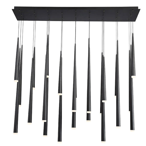 Modern Forms Cascade LED 23Lt Etched Linear Pendant/3500K, Black - PD-41823L-BK