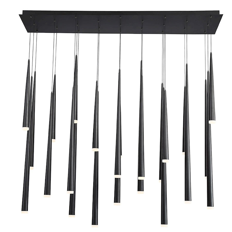 Modern Forms Cascade LED 23Lt Etched Linear Pendant/3500K, Black - PD-41823L-BK