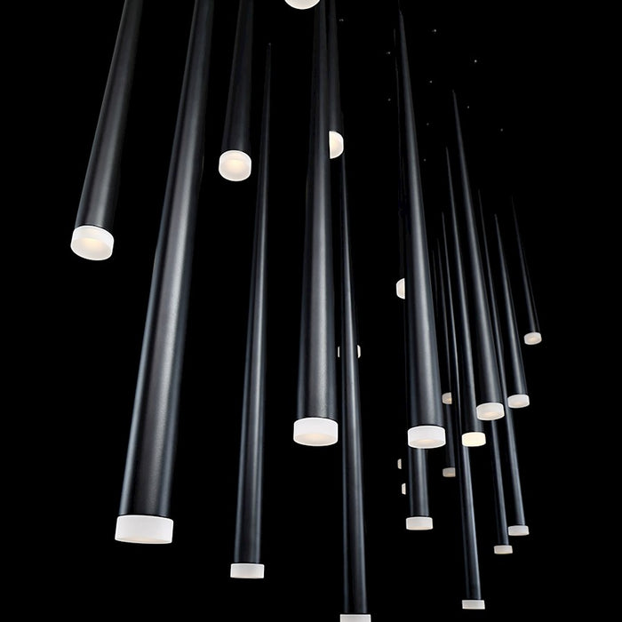 Modern Forms Cascade LED 23Lt Etched Linear Pendant/3500K, Black