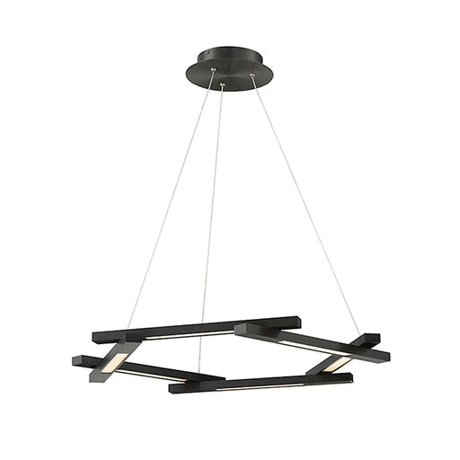 Modern Forms Metric 6 Light 28" LED Pendant/3000K, Black - PD-43728-BK