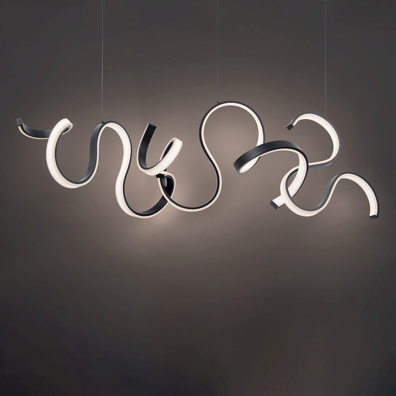 Modern Forms Tempest 1Lt 67" LED 3Lt Linear Pendant/3000K, Black