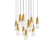 Modern Forms Kilt 13Lt 20" LED Square Pendant/CCT, Brass - PD-44413S-AB