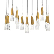 Modern Forms Kilt 14Lt 40" LED Linear Pendant/CCT, Brass - PD-44414L-AB